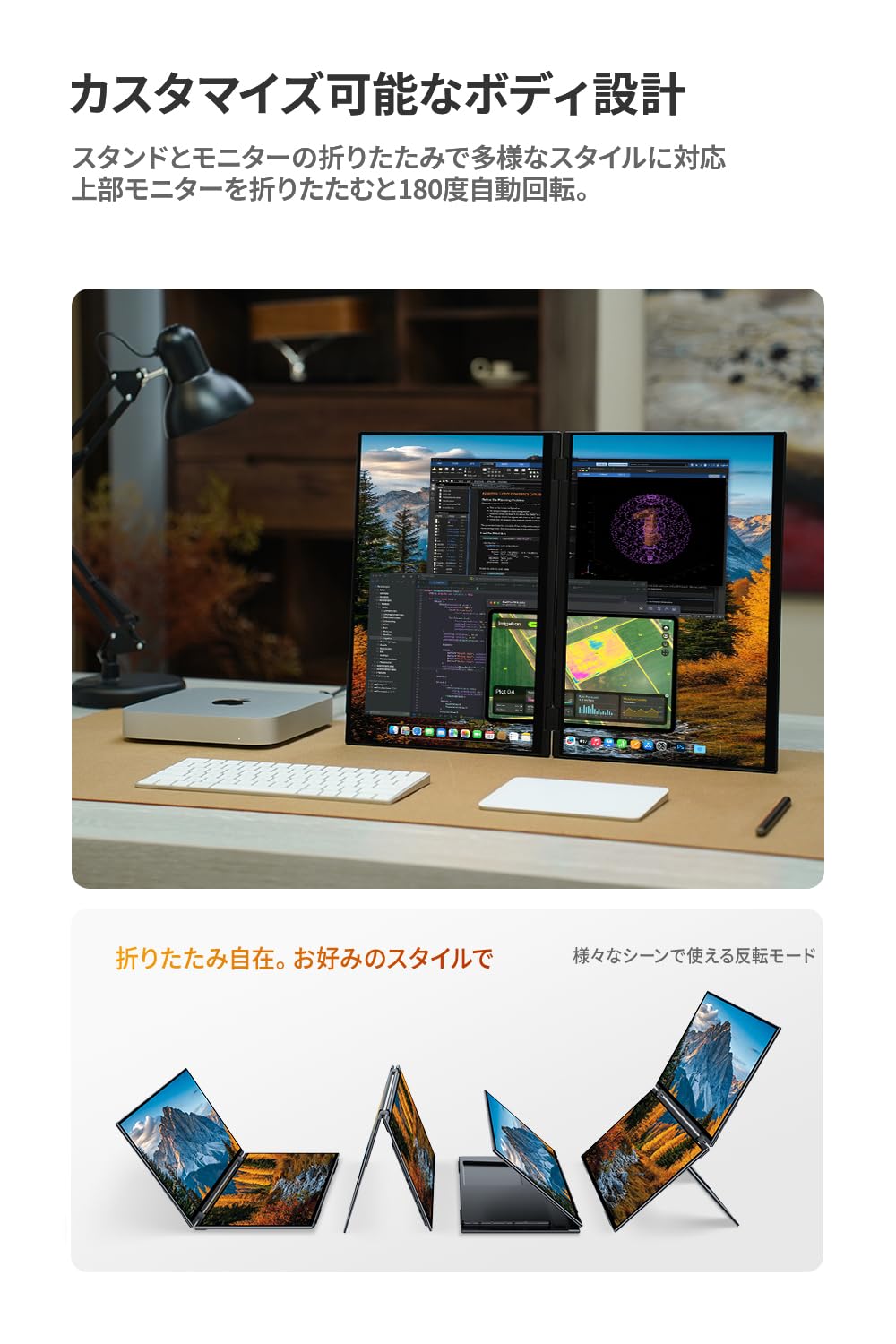 Amazon.co.jp: EHOMEWEI デュアルモニター 16インチ IPSパネル 2画面